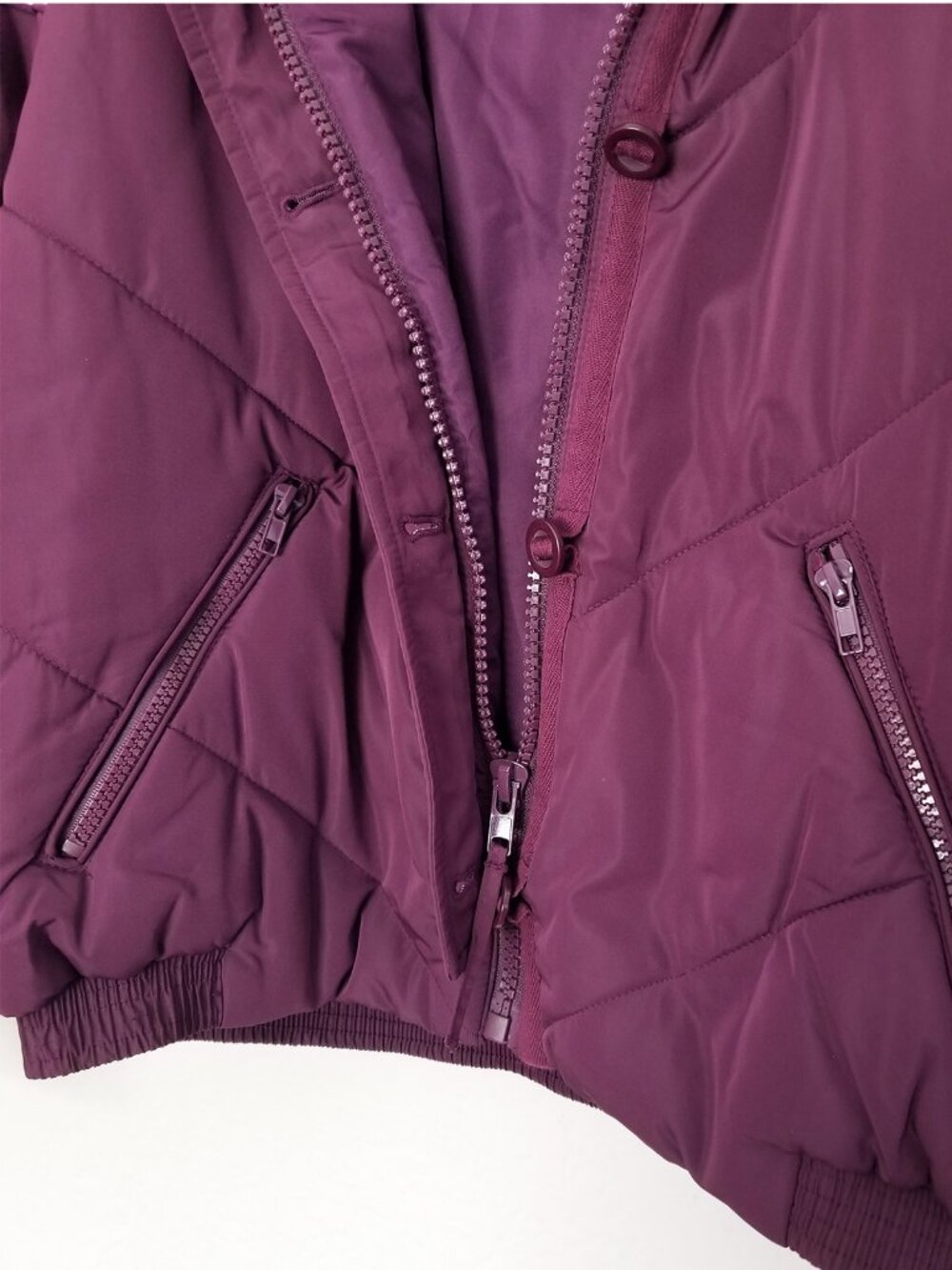 NEW Free People Heidi Ski Puffer Jacket XS in Wine Purple Retro Colorblock $128 - Picture 14 of 16
